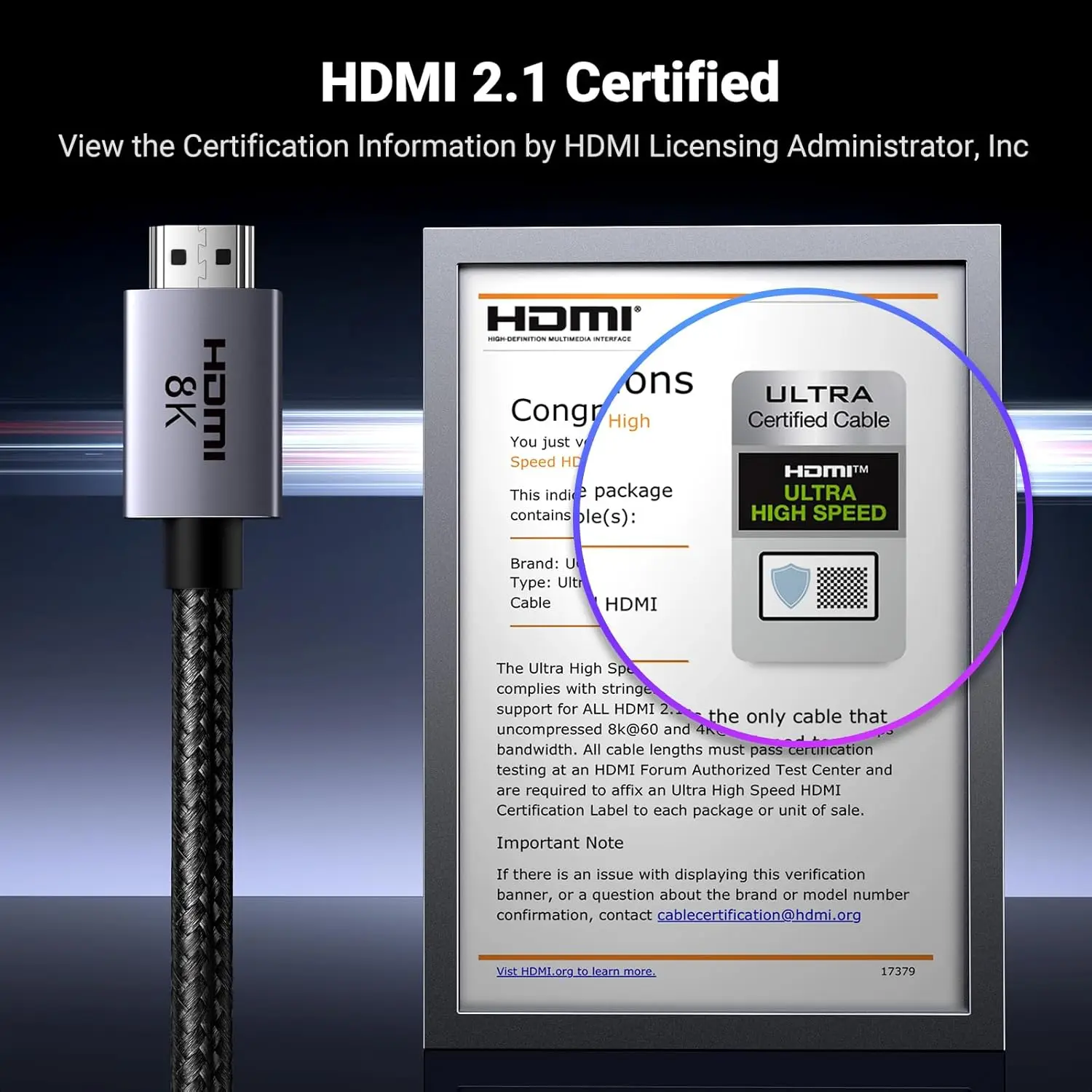 Ugreen 8K for 2.1 Cable 48Gbps Ultra High Speed Aluminum 4K 240Hz/120Hz 10K 8K 60Hz HDCP 2.2/2.3 EARC HDR10