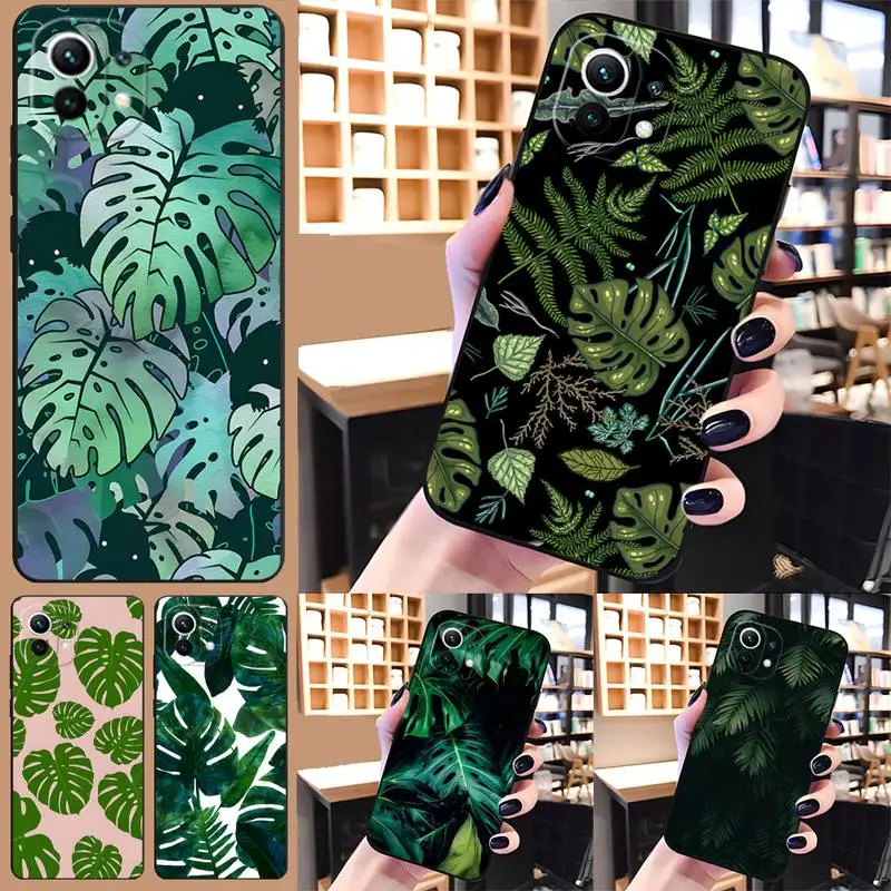 

Leaves Monstera Green Phone Case Funda For Redmi Note 11 11E 10 9 8 7 Pro 10T 8A 9S 8T 7A 9A Plus Macia Shockproof Back Cover