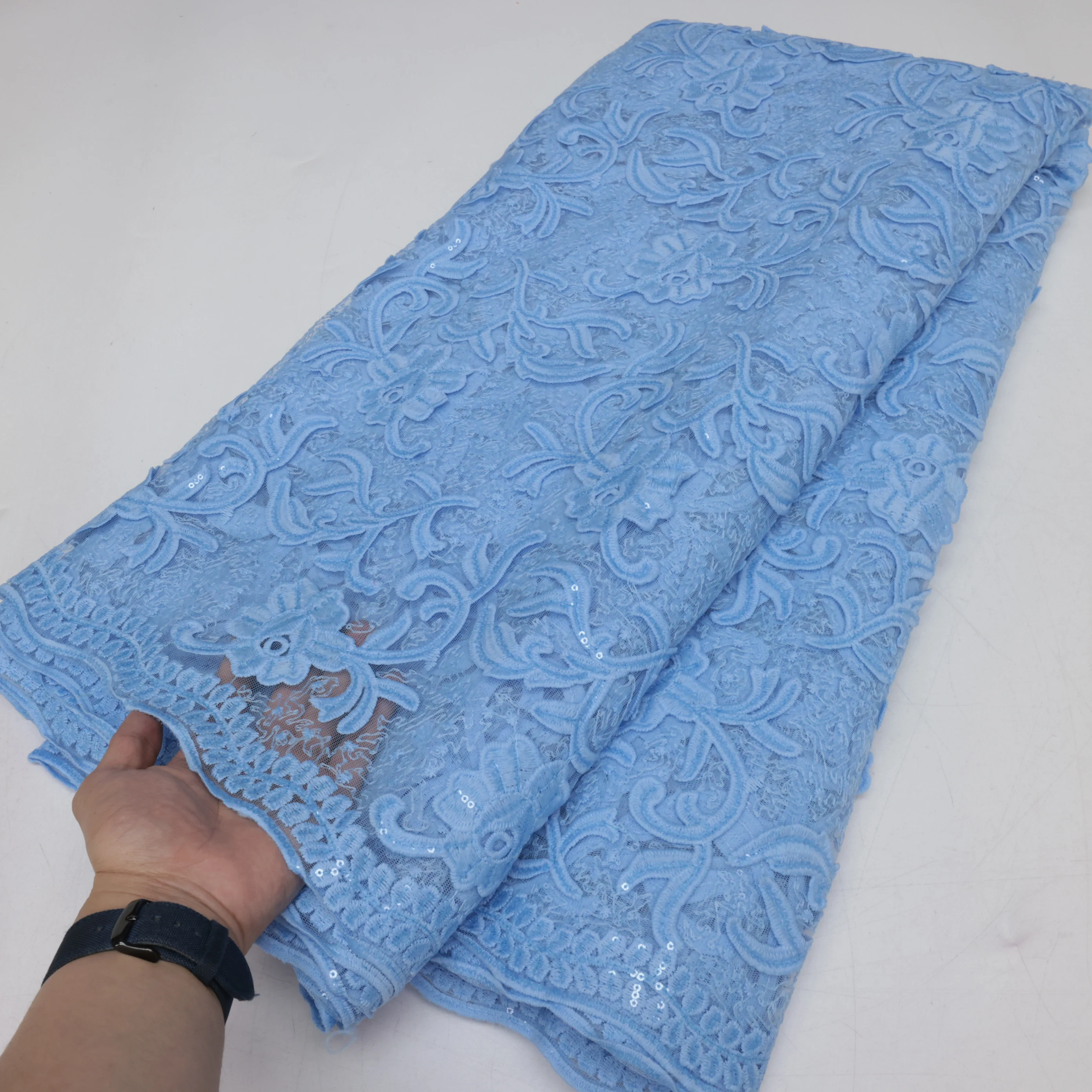 Nigeria Lace French Mesh Lace Fabric Embroidered African Lace Fabric High Quality Dubai Guipure Lace Lace Mesh 5 Yards