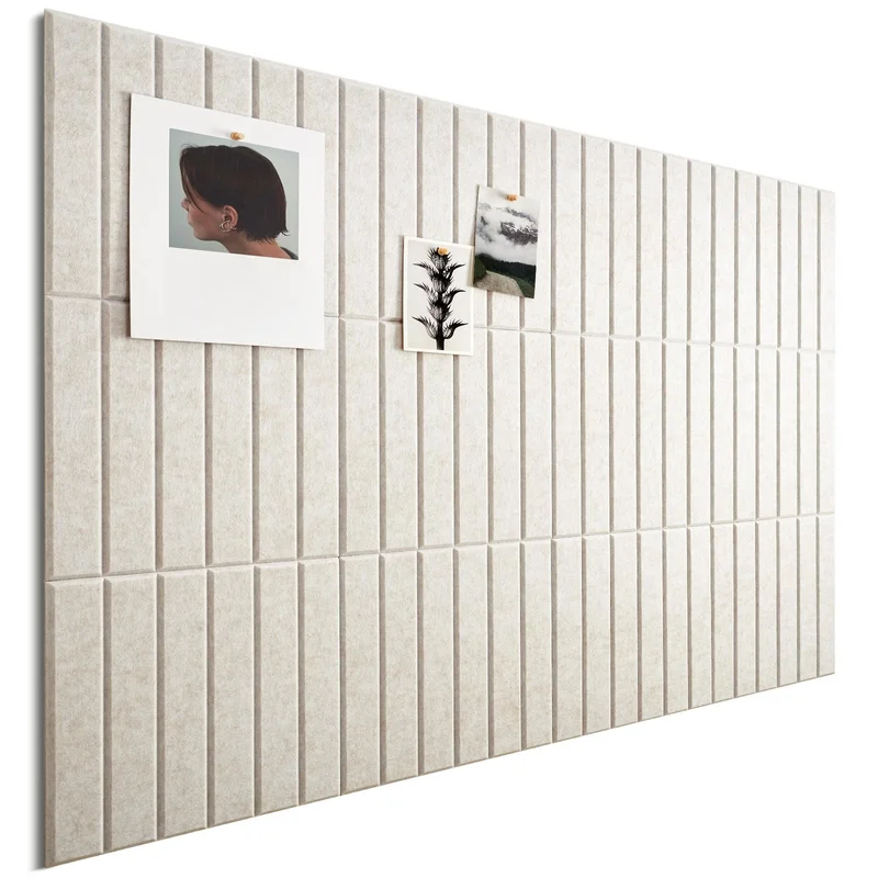 Fluted Felt Wall Tiles Cork Bulletin Pin Note Photos Boards Decor for Home Office Ceiling Living Room Sound Proof Acoustic Panel
