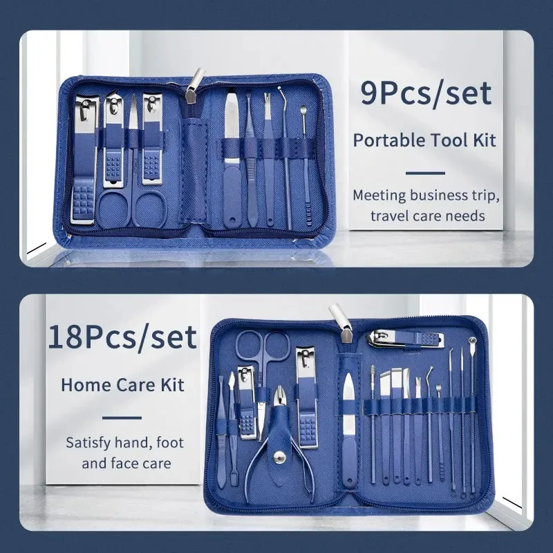 9/18 pcs Nail Clippers Manicure Tool Set, Eagle Nail Clippers, Cuticle Nippers And Cutter Kit, Nail Clippers Pedicure Kit