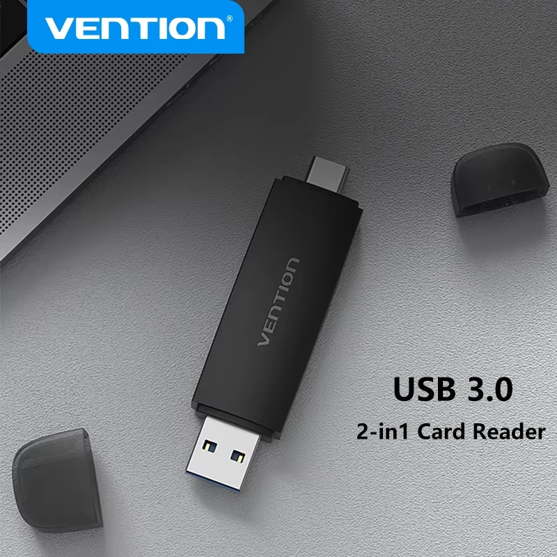Vention 2 in 1 Card Reader USB3.0 Type-C to Micro SD TF Card Reader for Laptop Phone OTG Memory Card Adapter Smart Card Reader