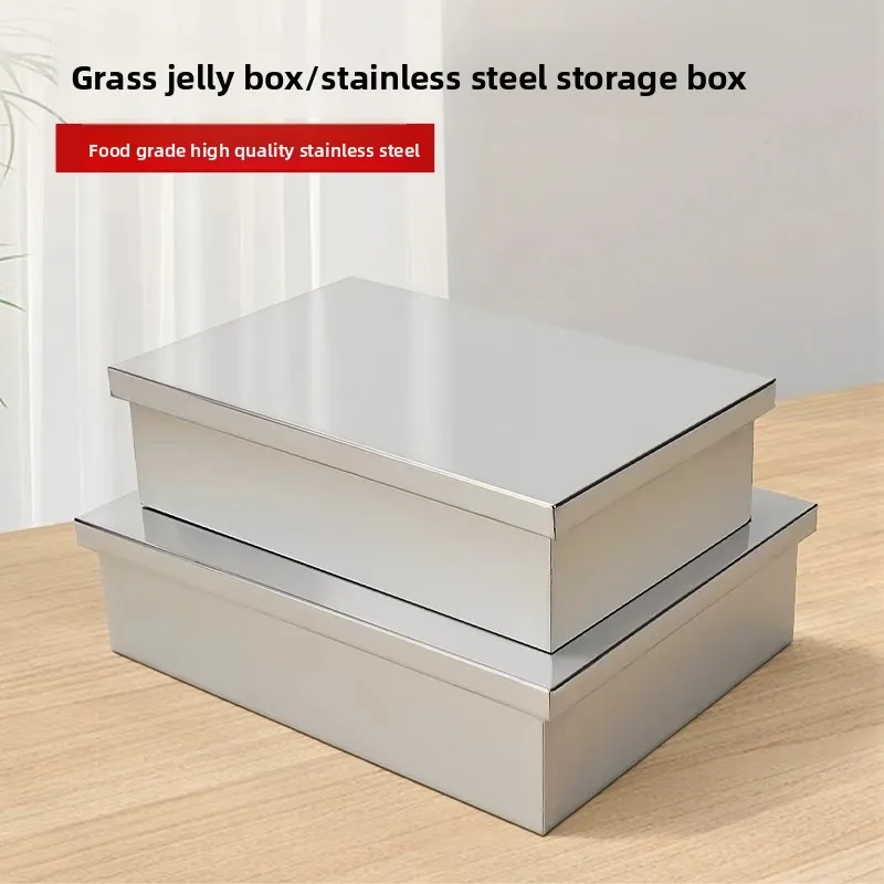 LMM stainless steel storage box rectangular kitchen pastry box with lid sorting box storage
