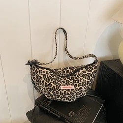 Nylon Large Capacity 2024 Hot Selling Crossbody Bags LEOPARD Zipper Popular Fashion Handbag Soft Versatile Trendy Tote Bag