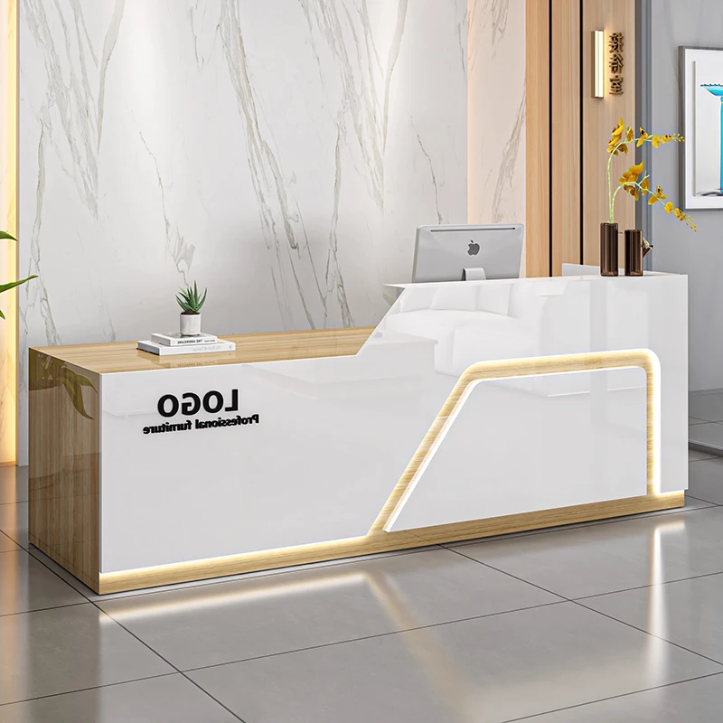 مكاتب استقبال عصرية فاخرة للتخزين الأوروبي، مكاتب استقبال حديثة ممتازة، أثاث تجاري بسيط من Theke Empfang #3