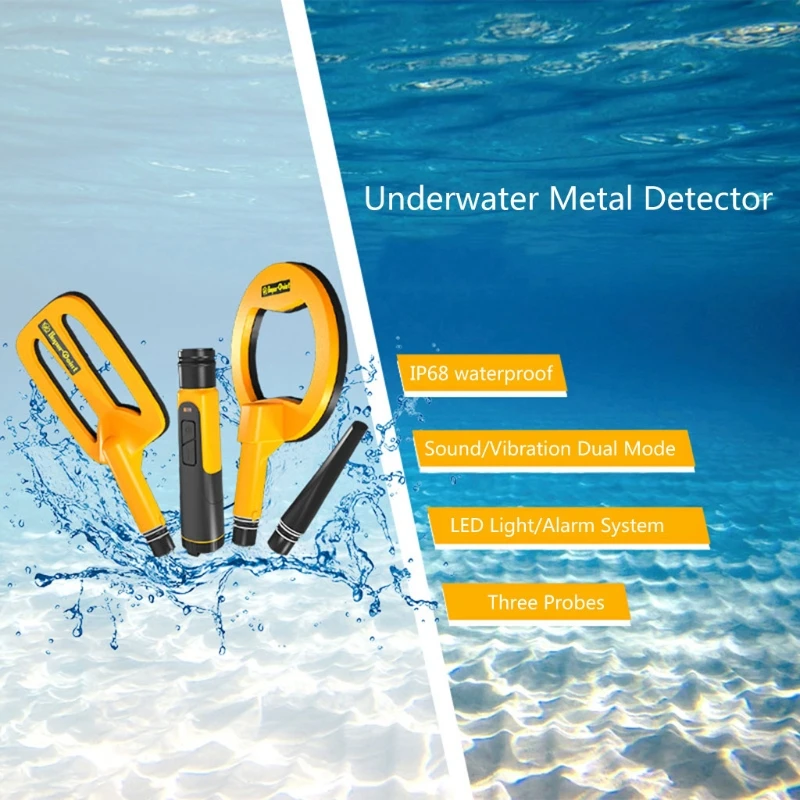 

Waterproof Underwater Metal Detector 3 Probe Induction Diving Treasure Dropship