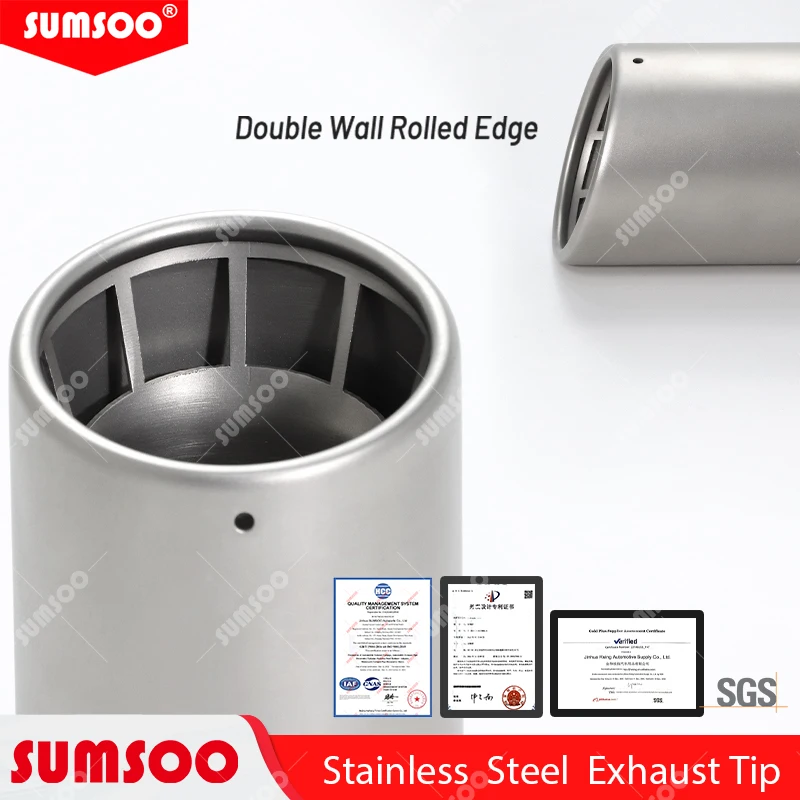 1 Pc Car Accessories 304 Matte Stainless Steel Exhaust Tip Upgrade Muffler Tip Universal exhaust systems Modify Pipe Nozzle