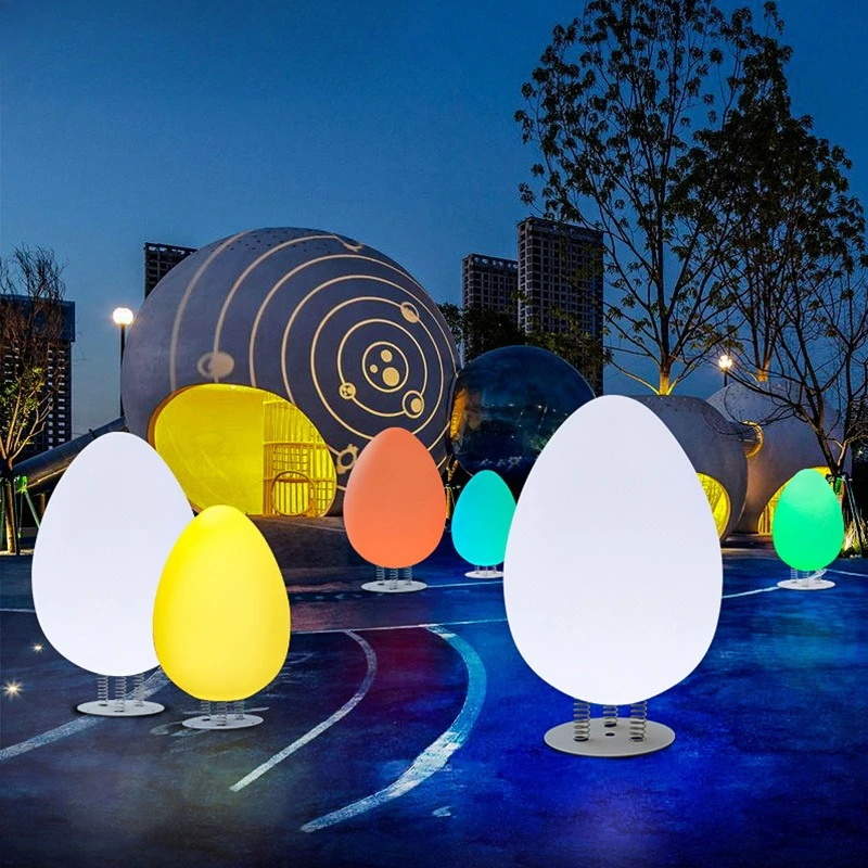 Outdoor tumbler ornament egg-shaped dinosaur lawn light community landscape led decorative interactive