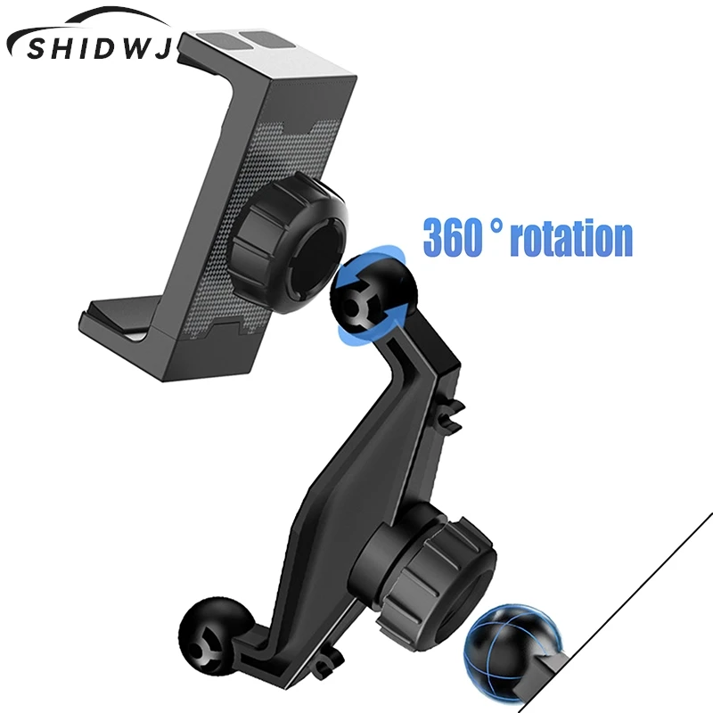 1PC Dual Ball Head Car Holder With 360 Rotation Base Mount Mobile Phone Navigation Support Accessories For Auto Center Console