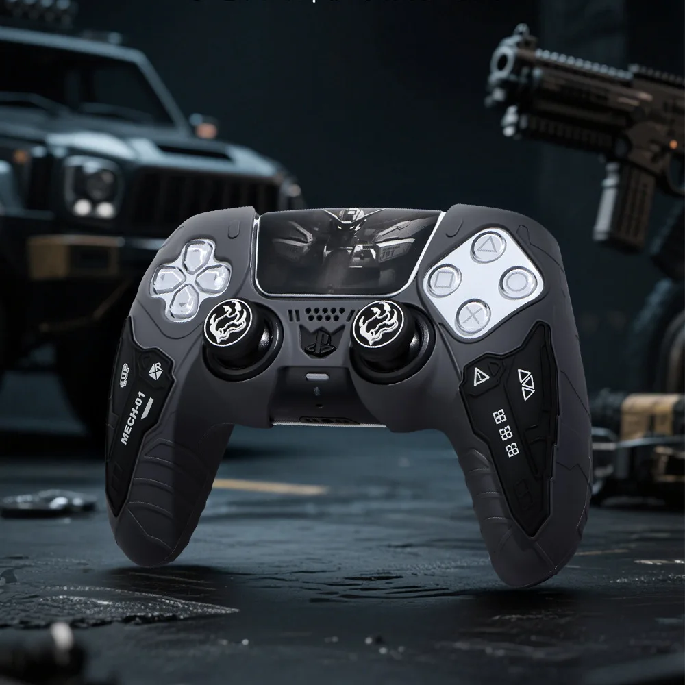 Matte Silicone Soft Protector for Sony DualSense Edge Game Controller Case Tactical Skin with Thumb Stick Grip Cap Cover for PS5 - view 4