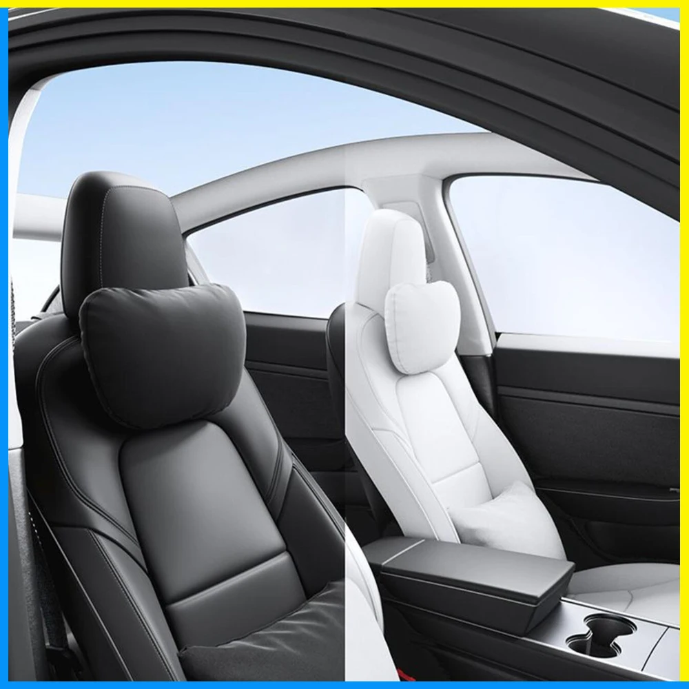 Car Headrest Pillow For Tesla Model 3 S X Y Juniper Neck Pillow Neck Support Protective Accessories Head Rest Travel Pillow