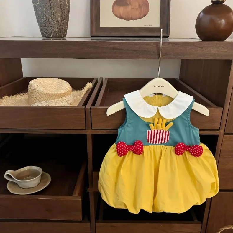 Baby-Mädchen Strandkleider Sommer Weiche Atmungsaktive Kinderkleidung Mädchen Urlaub A-Linien-Kleid Kinder Freizeitkleid 2026 Sommer – Detail 2