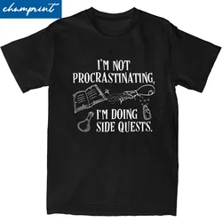 Men Women I'm Not Procrastinating I'm Doing Side Quests T Shirts Dungeon Dragon 100% Cotton Tops Funny Crew Neck Summer T-Shirts