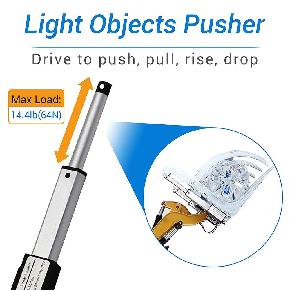 Electric Mini Linear Actuator - 1.2inch Stroke, 64N/14.4Lb, Speed 0.6Inch/S Mini Waterproof Motion Actuator Small 12V DC