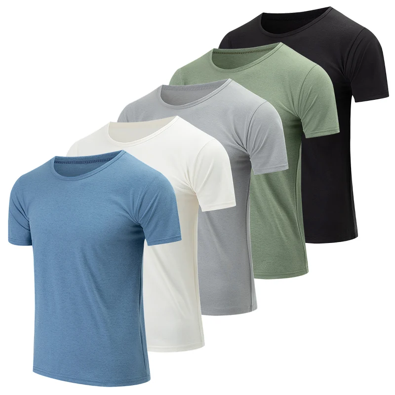 

Летняя однотонная футболка с коротким рукавом для подростков, повседневная спортивная универсальная футболка с круглым вырезом, удобная футболка для мальчиков и девочек, большой размер, 3/5 шт.
