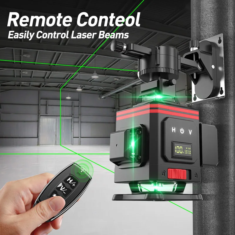 Imagem -06 - Yagu 12 16 Linhas Laser Nível 4d Infravermelho Nível de Linha Verde Nivelamento Automático 4x360 ° Nível Laser Cruzado Vertical