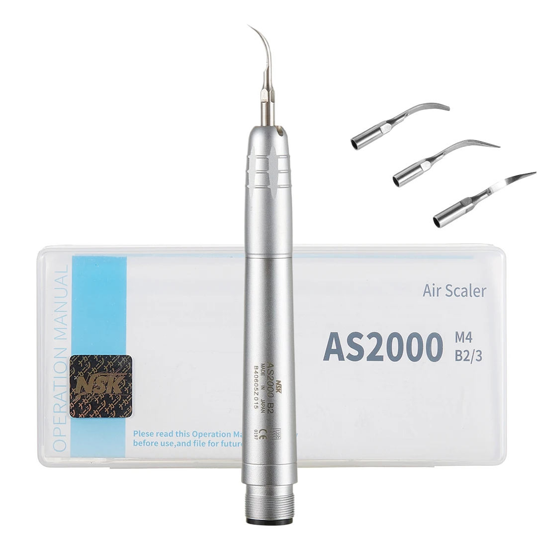 NSK AS2000 Ultrasonic Air Scaler Dental Cleaning Tool with 3 Tips Tooth Calculus Remover Handpiece for Dentist Whiten Tooth Clea