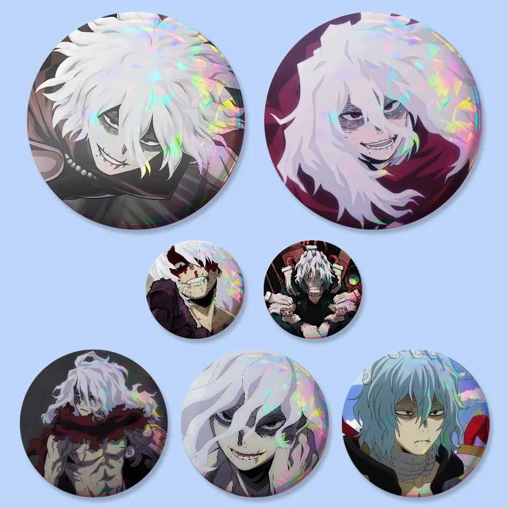 Anime Tomura Shigaraki Cartoon Badges Button Round Creative Pin Brooch Badge Bag Decor Accessories Fans Collect Friends Gifts