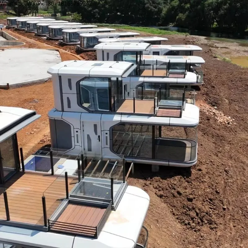

Double Terrace Pool Resort Hotel Lu xury 401ft Container House Floating Smart Cap sule for Sale