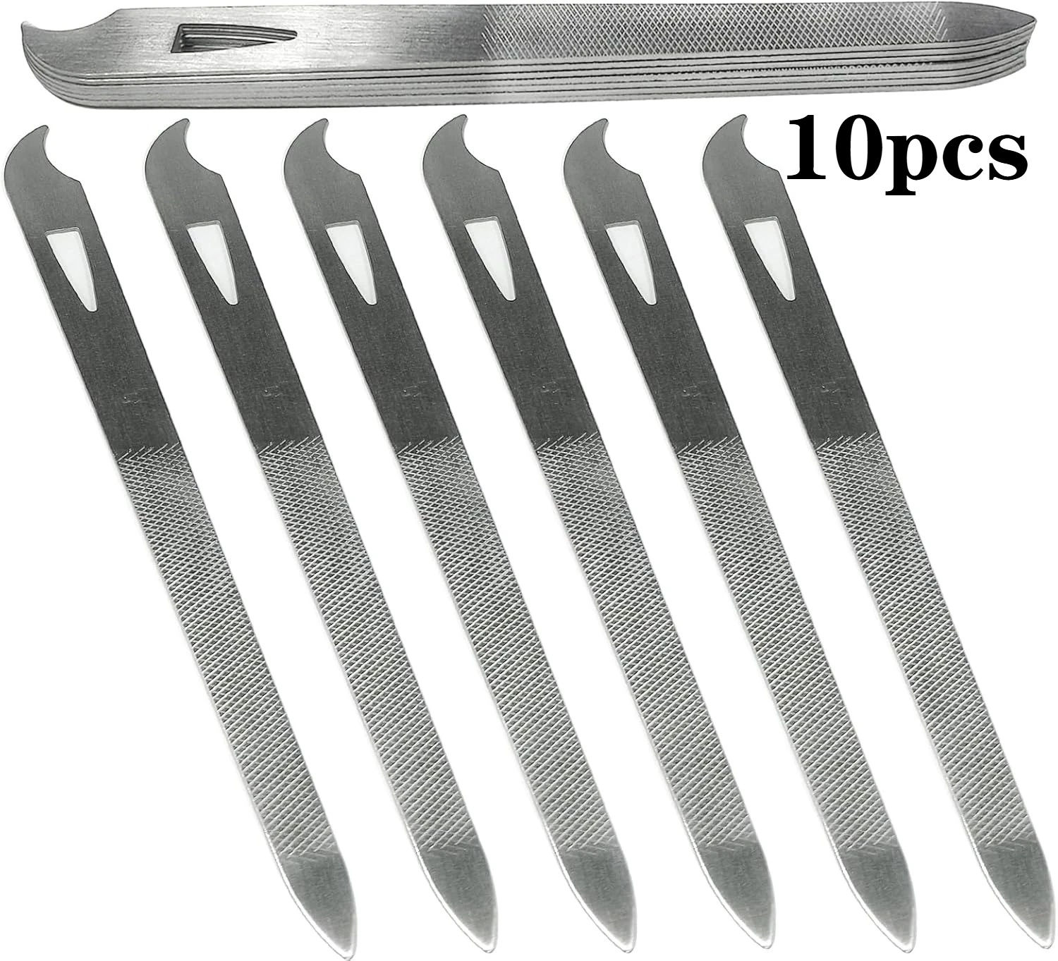 

10/20Pcs Metal Nail File,Stainless Steel Nail File with Curved Sharp Pointed Tip Double Sided Manicure Pedicure Toenails Tools