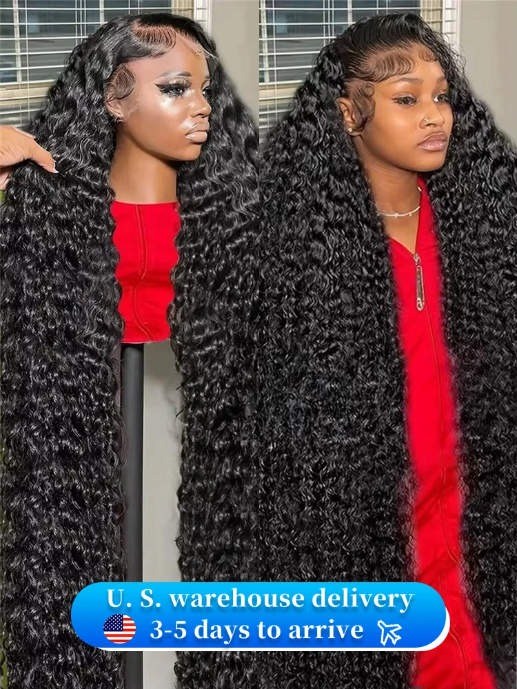 

30 40 Inch 13x6 HD Lace Front Human Hair Wigs Deep Wave Transparent 13x4 Brazilian Lace Frontal Wig Bob Curly Wigs For Women