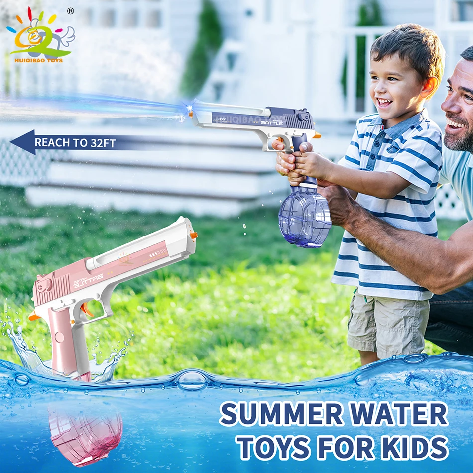 Pistola de agua ligera de combate automática eléctrica Desert Eagle, juguetes de tiro de lucha contra el agua de fantasía para playa al aire libre de verano, regalos para niños