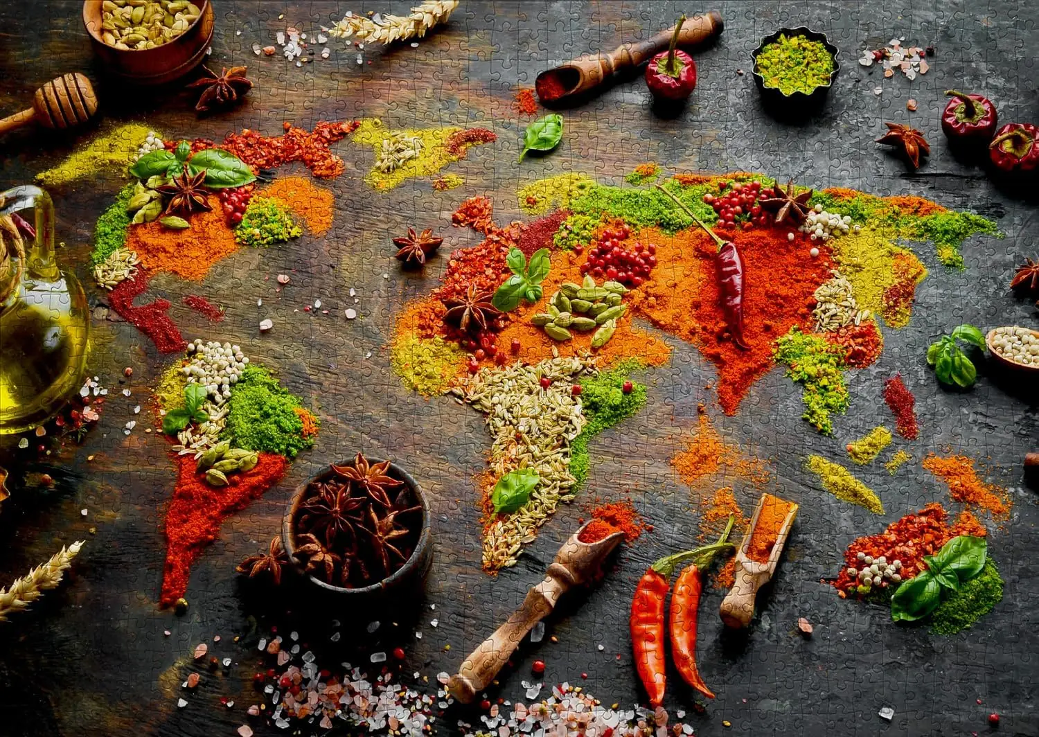 

Spices Condiments Landscape Puzzles 300/500/1000 Pieces Jigsaw Puzzles for Adults Challenging Educational Perfect Game Nights