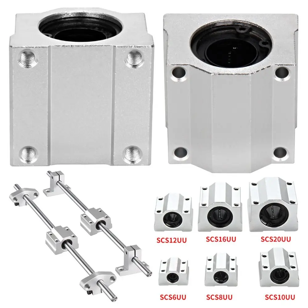 SCS8UU SCS10UU SCS12UU Linear Ball Bearing SCS16UU SCS20UU Aluminium Slide Bushing Block Lightweight CNC Router Guild Rail Shaft