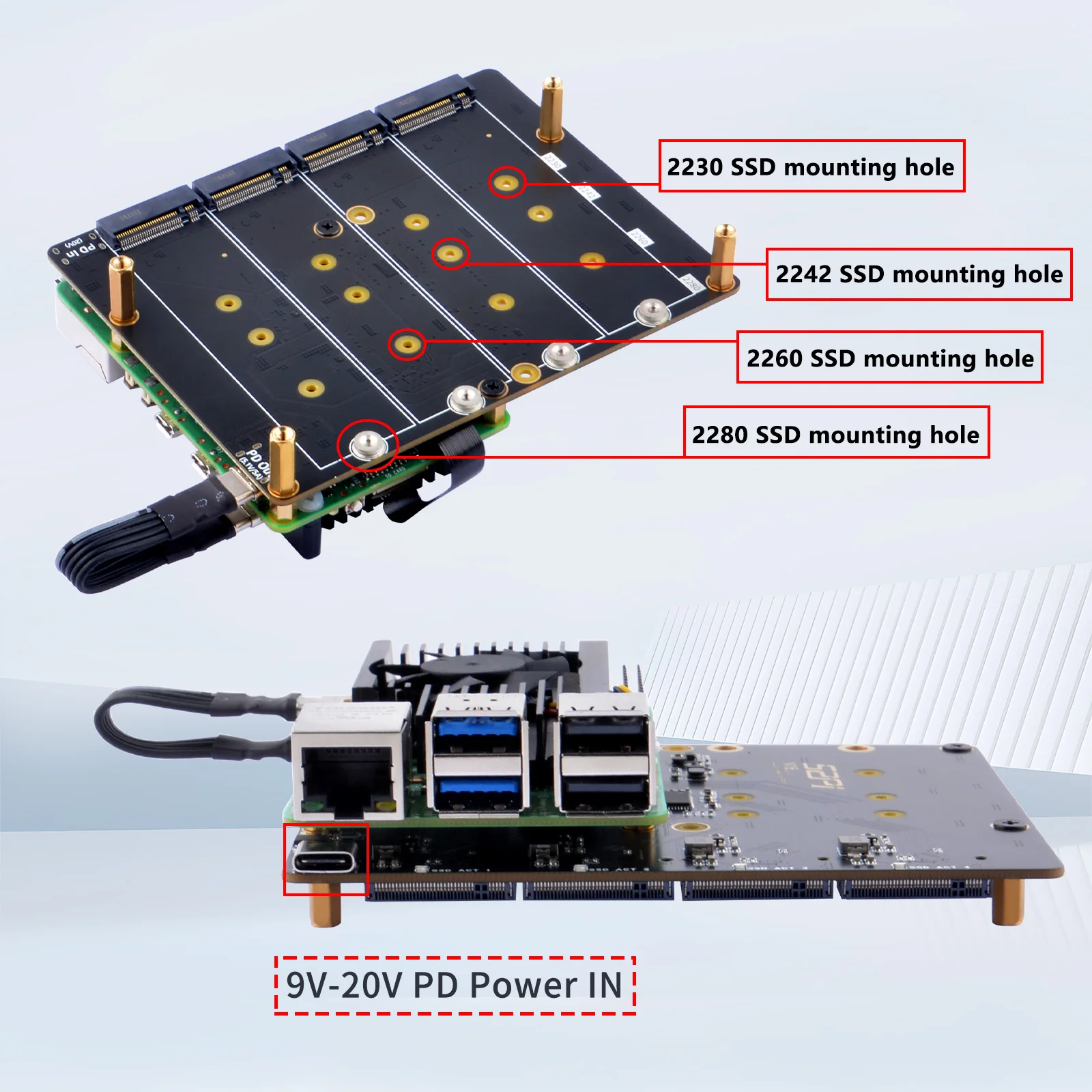 Imagem -06 - Placa de Expansão Raspberry pi N16 Quad Nvme