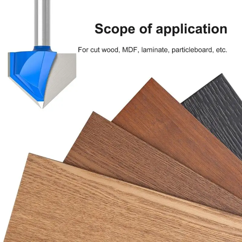 

Y1UD Pack of 8 V Grooves Bit for Burr Release Cutting in All Types of and Manmade Boards