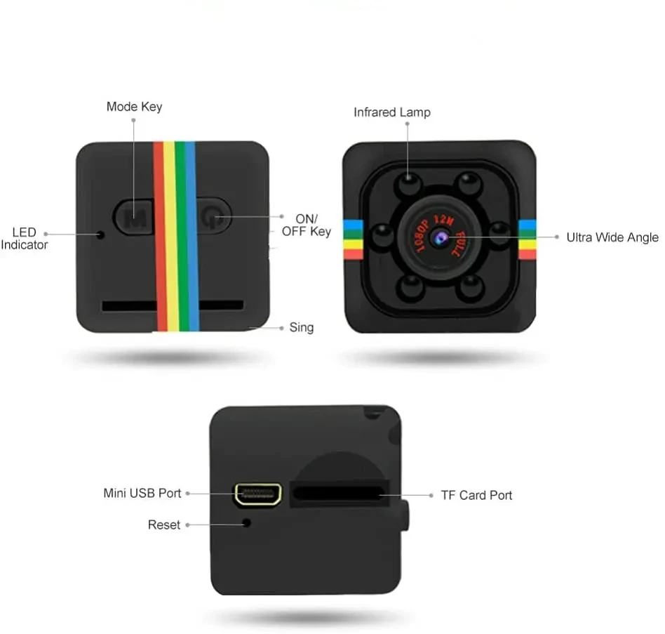 كاميرا صغيرة عالية الدقة 1080 بكسل كاميرا مربية صغيرة محمولة كاميرا مراقبة سرية داخلية مع تسجيل صوتي للفيديو للمكتب المنزلي