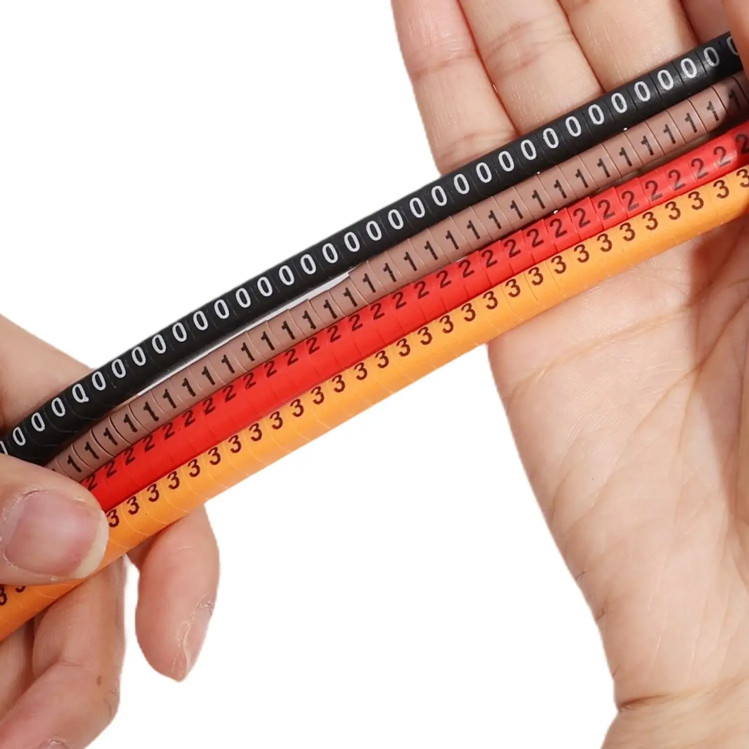 Colorful Cable Wire Marker 0 To 9 Number Insulation PVC Wire Organizer Sleeves Fixed Clips Electrical Cord Management Labels
