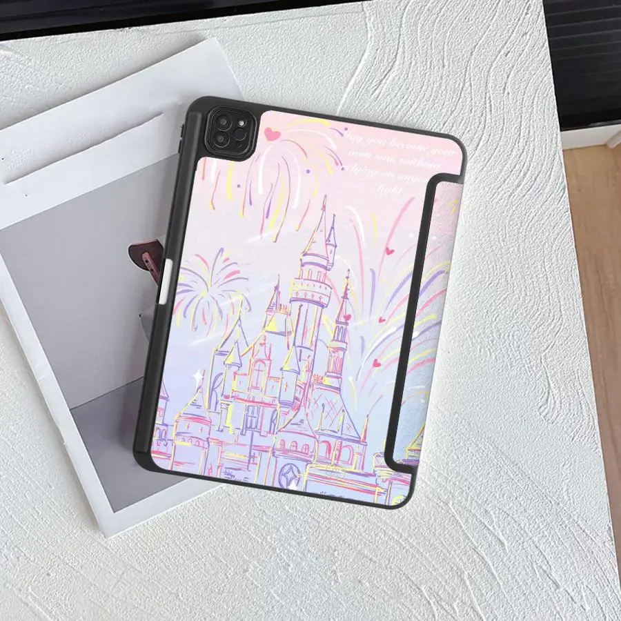 Pink Castle Tablet Case For iPad Air 4 5 M3 M2 1 2 M4 11inch Mini 6 7 Pro 11th 10th 9th 8th 7th 12.9inch Pro 2025 Holder Cover