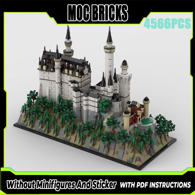 새로운 MOC 빌딩 블록, 중세 건축 모델, 새로운 슈벤슈타인 성 기술, 모듈형 어린이 장난감 DIY 세트
