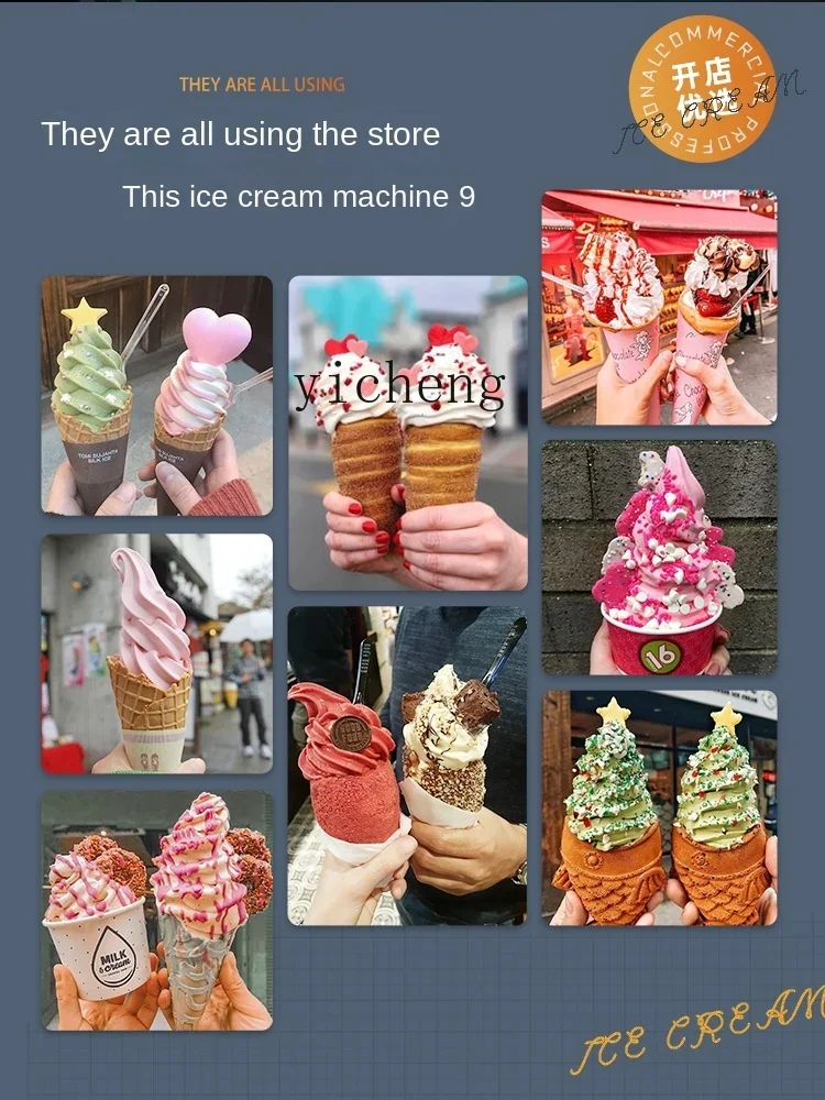 ZK Ice Cream Machine Seven-Day Cleaning-Free Commercial Full-Automatic Stall Ice Cream Machine Ice Cream Machine