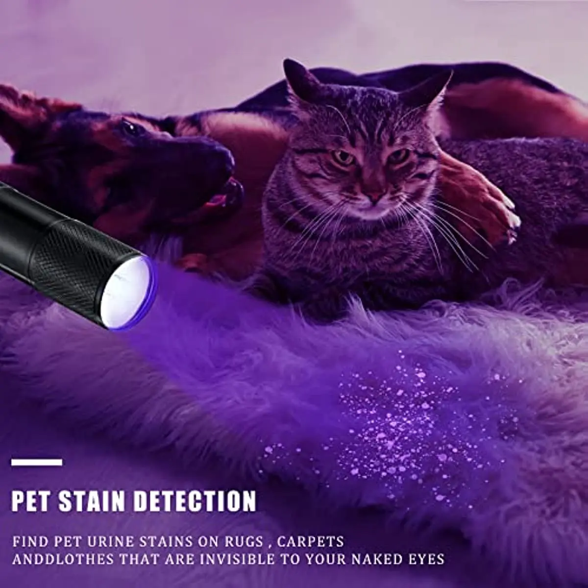 UV Flashlights 395nm Black Light Flashlight 9*LED UV Torch UV Light Detector for Dog Cat Pets Urine Stains Bugs Scorpions