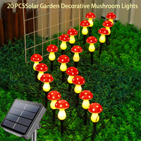 8pcs/12pcs/20pcs Outdoor Waterproof LED Solar Garden Decorative Mushroom Lights and Elegant Lawn Passage Decorative Lights
