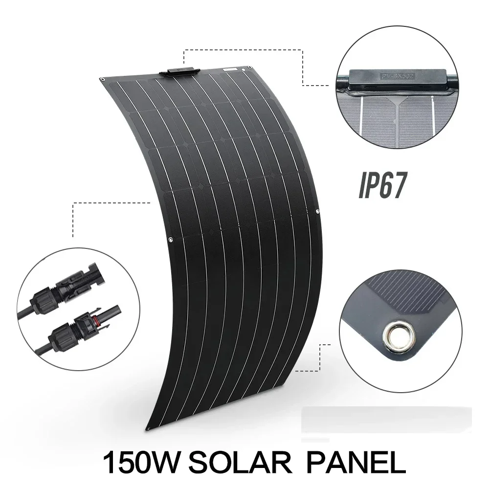 3000W Solar Panel System Kits With 2000W Inverter12V TO110V 220V 100A Charge Controller 20Ah30Ah LFP4 Battery For Home Car Camp