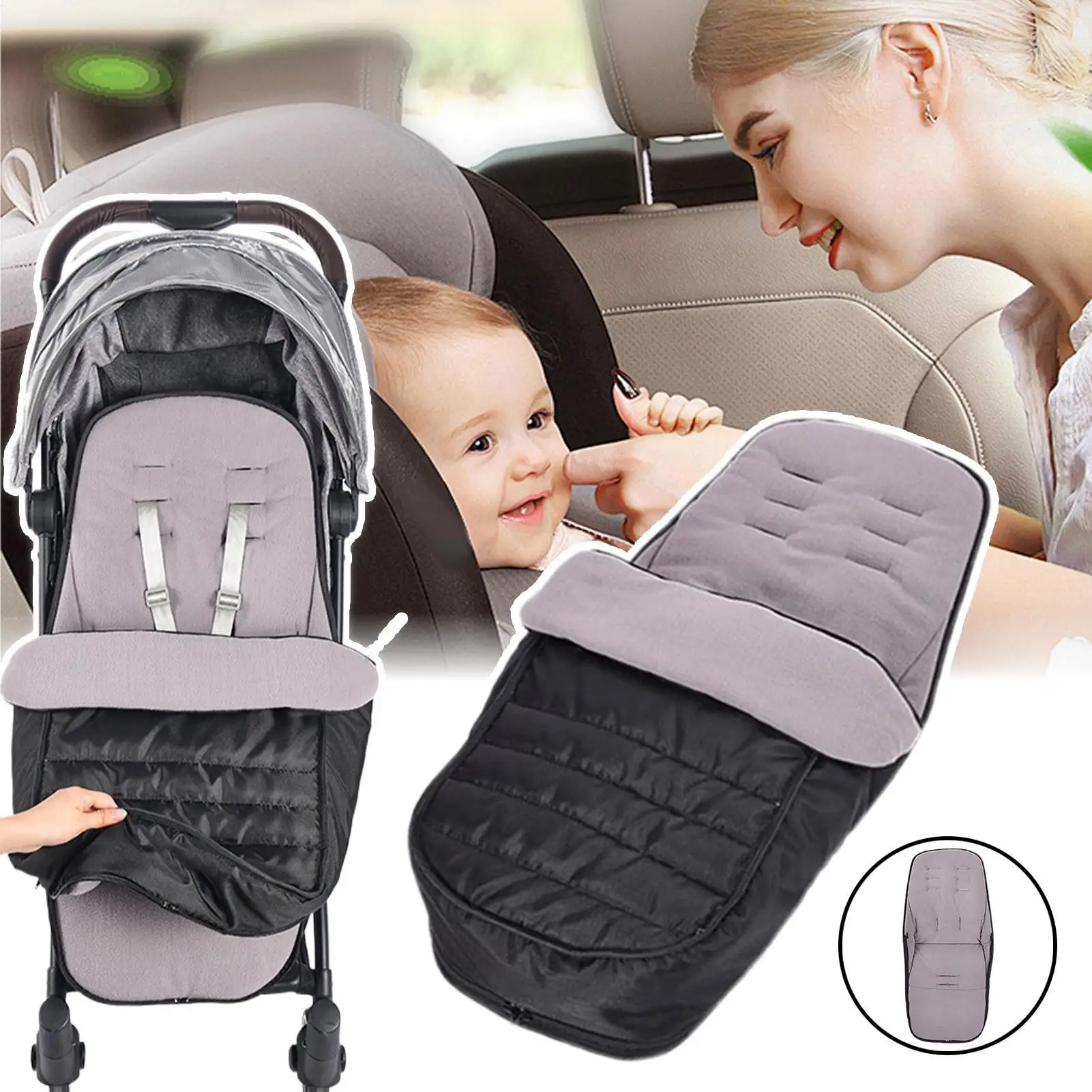 

Winter Stroller Footmuff Baby Bunting Bag In Pram Waterproof Blanket For Travel Carriers Kids Pushchairs Walking Outdoor