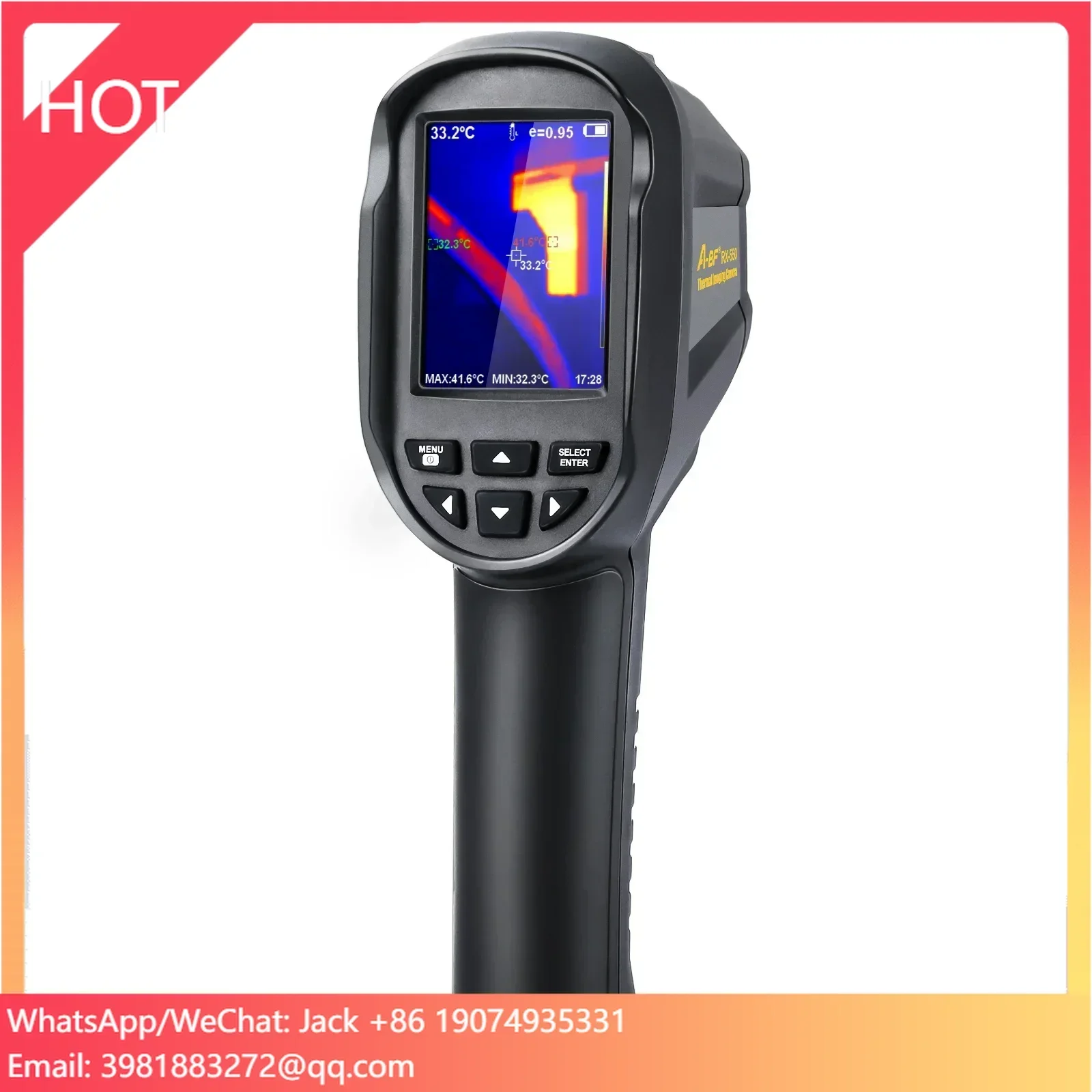 Kamera termowizyjna A-BF RX-550, 256*192 pikseli, zakres temperatur -20°C~550°C, transmisja WIFI.