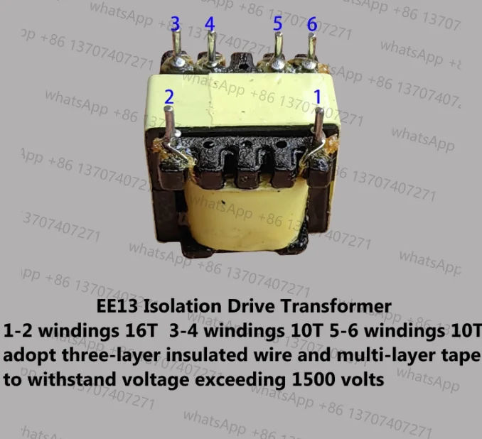 Transformador de aislamiento impulsado por tiristor EE13, transformador de accionamiento de etapa trasera inversor 16:10:10, 10 Uds.