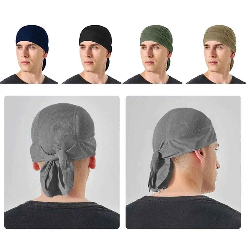 

Multicolor Riding Mesh Durag Creative Sweat-wicking Quick-dry Pirate Hat Cosplay Headband Elastic Hood Cycling