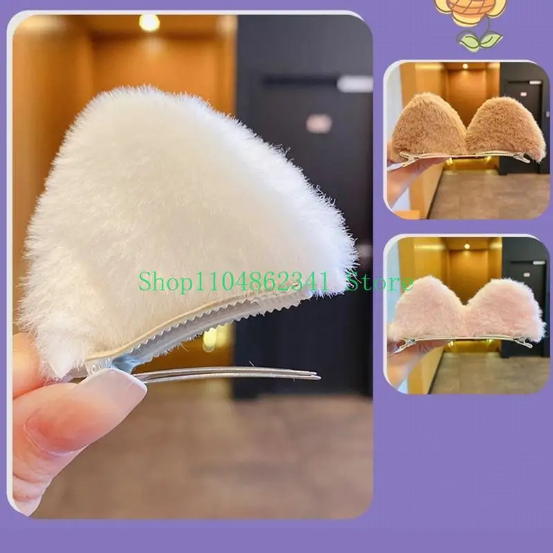 

652F Kitten Ears Barrettes Animal Cats Ears Hair Clip Cosplay Costume Hair Accesso