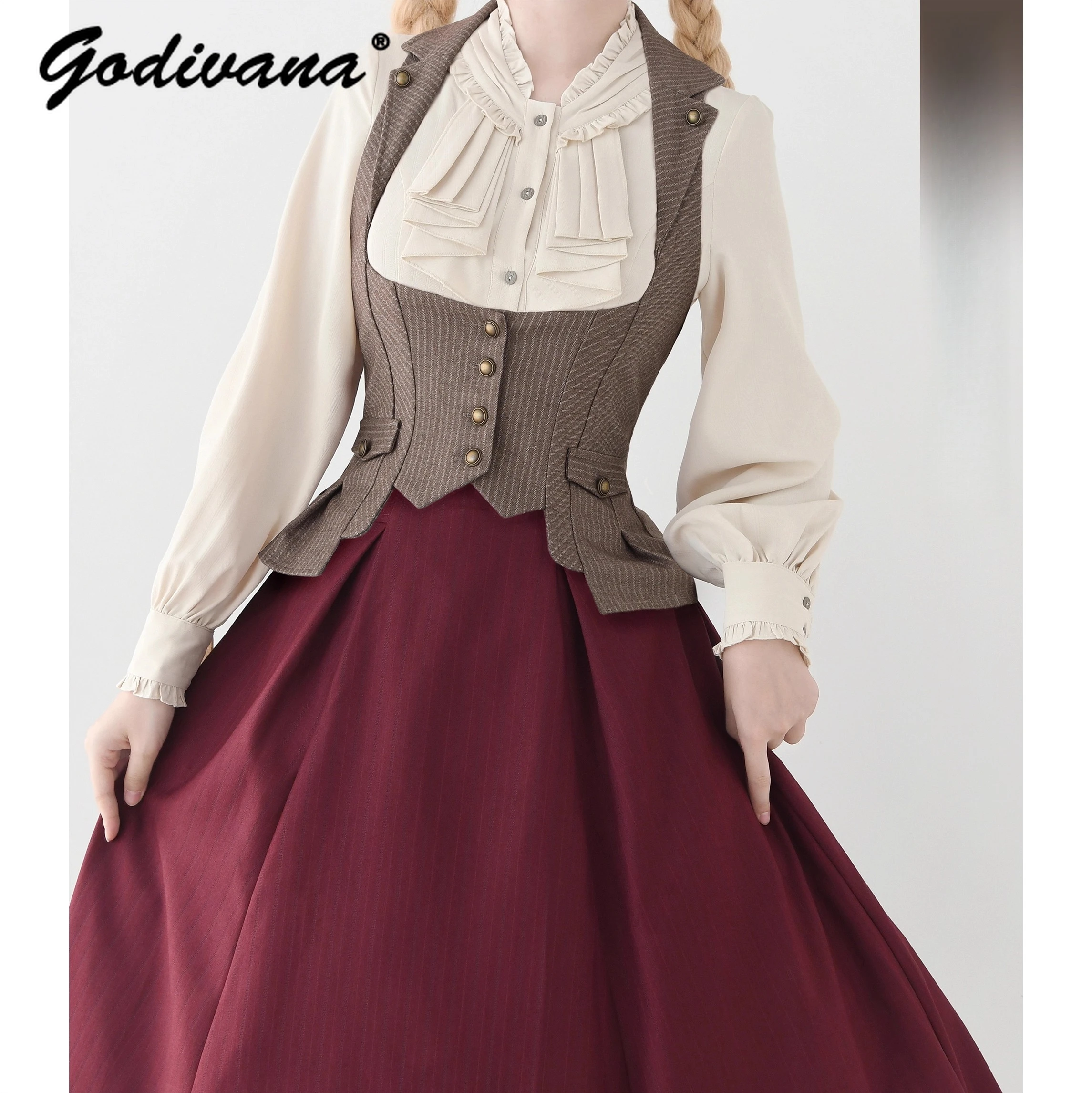 

Оригинальный весенне-осенний жилет с поддержкой груди, элегантный ретро-полосатый жилет CLA, универсальный женский тонкий жилет, куртка без рукавов