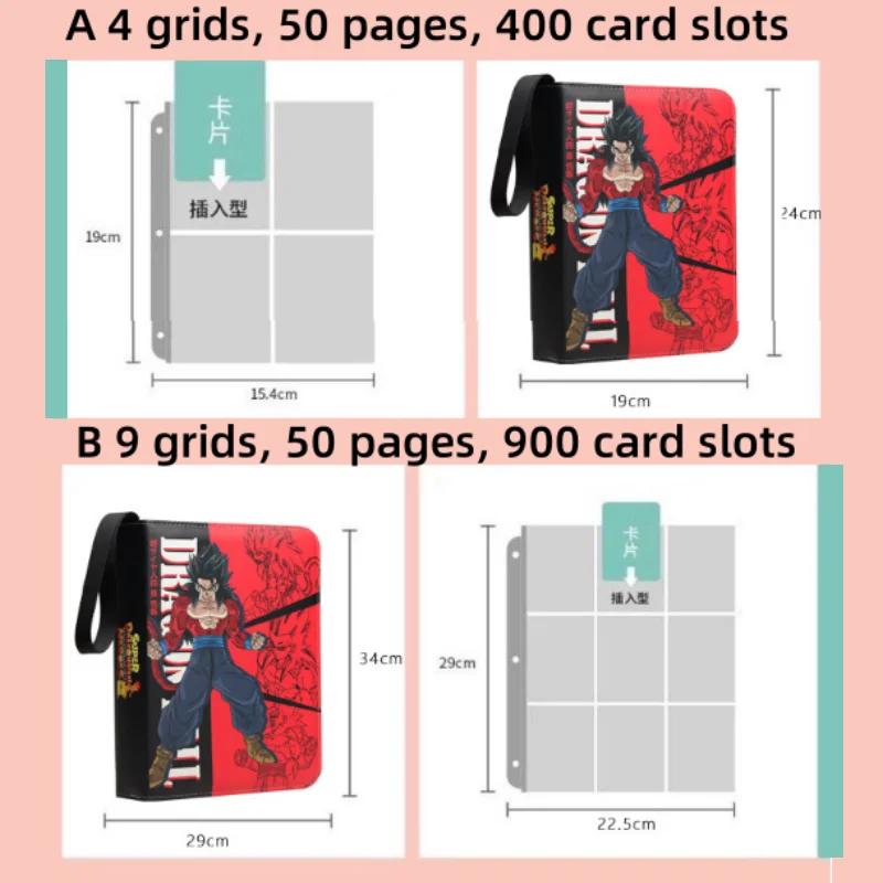 Dragon Ball Z Anime Card Album Book Collection Cartoon Large Capacity  Zipper Binder Card Holder Vegeta Game Binder Card Holder - AliExpress 26