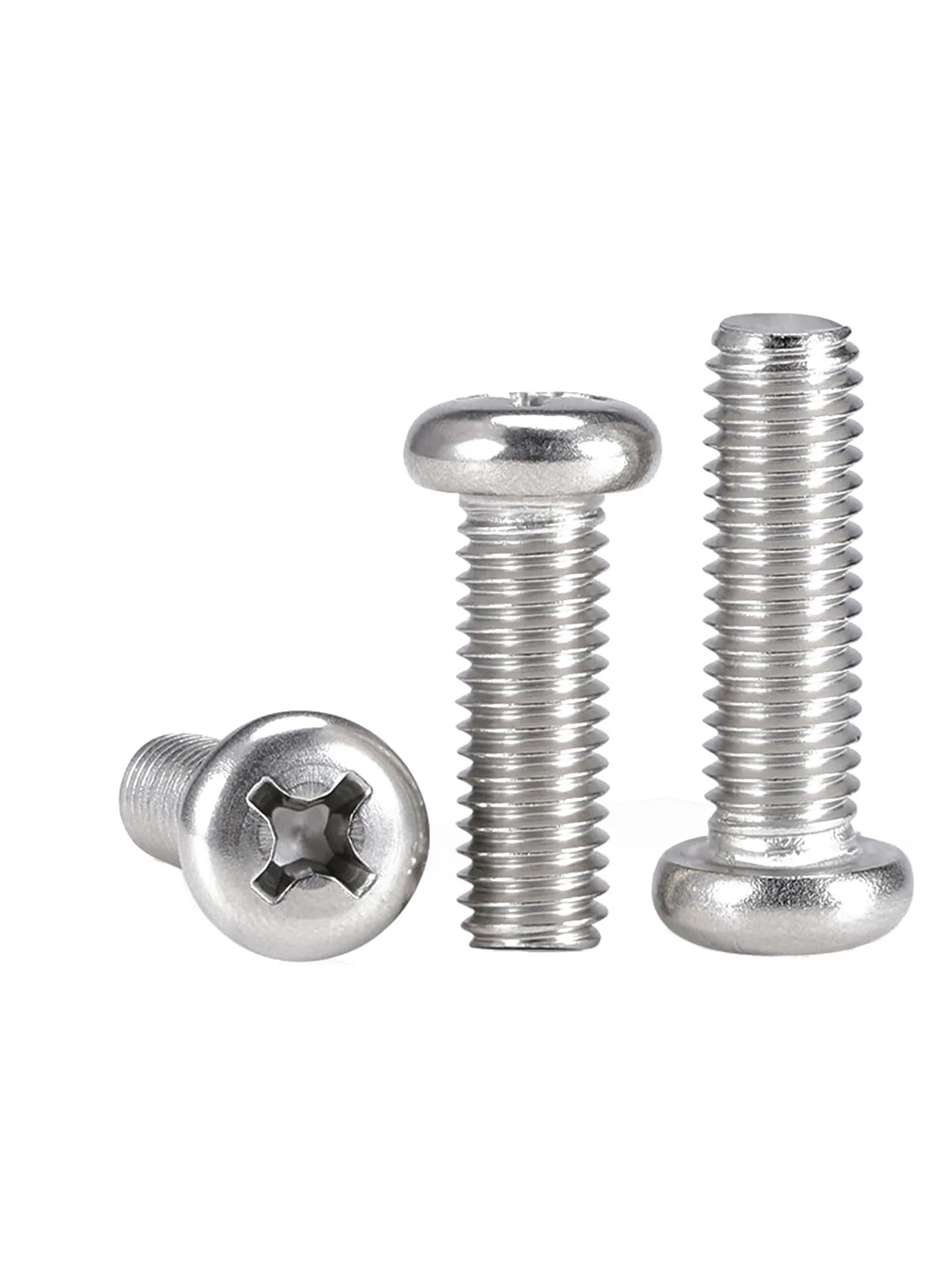 10/20/50/100pcs M2/M2.5/M3/M3.5/M4/M5/M6/M8 Long Type GB818 Standard 304 Stainless Steel Cross Recessed Pan Head Screw