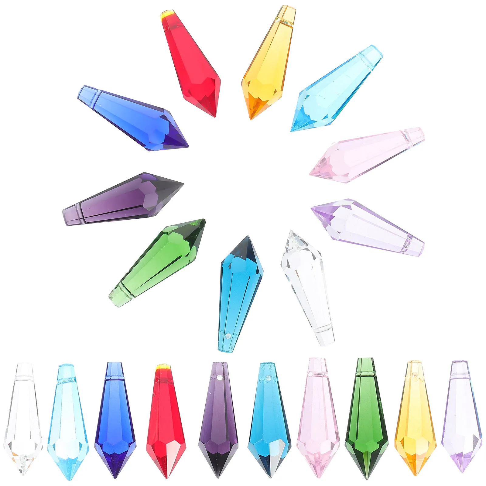 20 قطعة المعلقات الزجاج الكريستال الملونة معلقة المنشور ل الثريا ضوء ديكور الزفاف عيد الميلاد حديقة الشمس الماسك الديكور #6