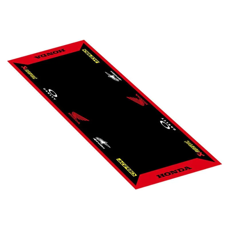 Op maat gemaakte Honda motorfiets parkeermat antislip garagekleed cool racing moto display tapijt antislip huisdecoratie vloermat