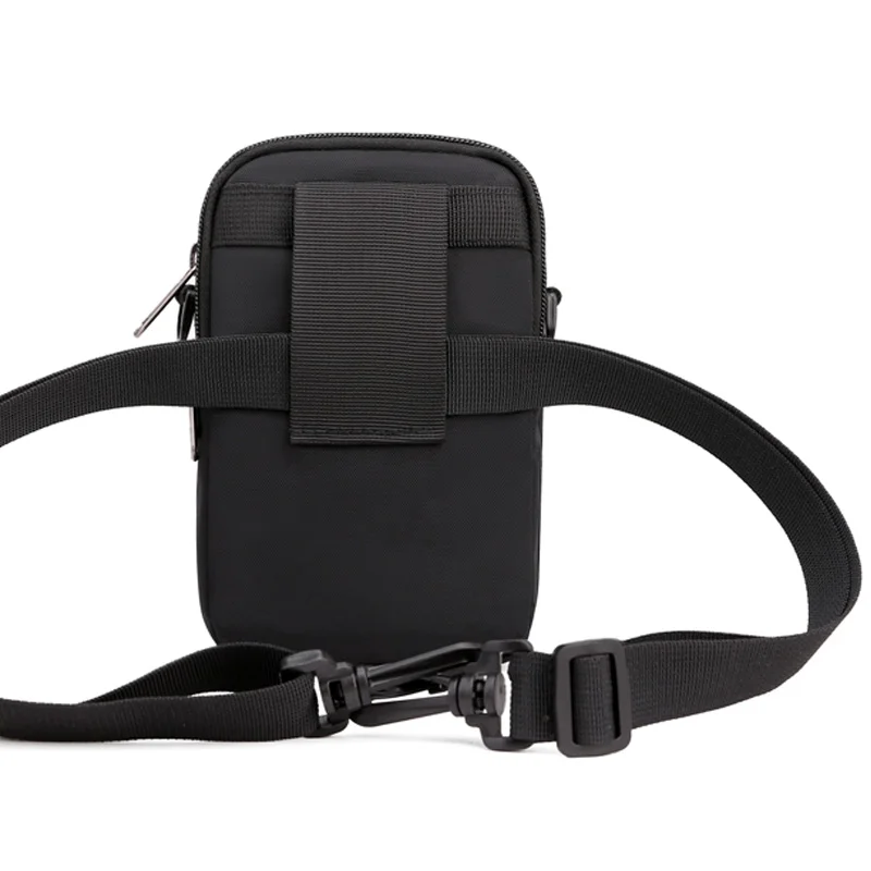 Fashion 3 Layers Men Small Shoulder Bag High Quality Durable Nylon Male Handbag Portable Messenger Bag Flap Mini Waist Bag