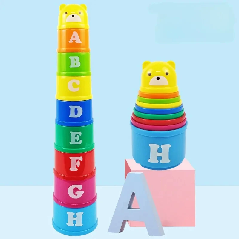 Kid Brain Response Battle Fold Cup Hand Speed Competition Fold Cup Baby Stack Game Early Education Puzzle Train Board Games Toy image 6